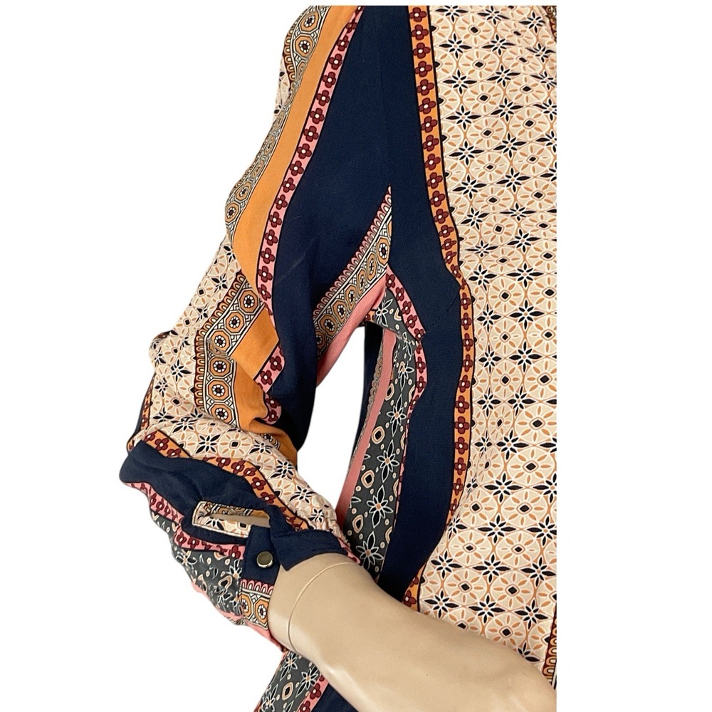 Loft Foulard Patchwork Button Teared Swing Dress … - image 4